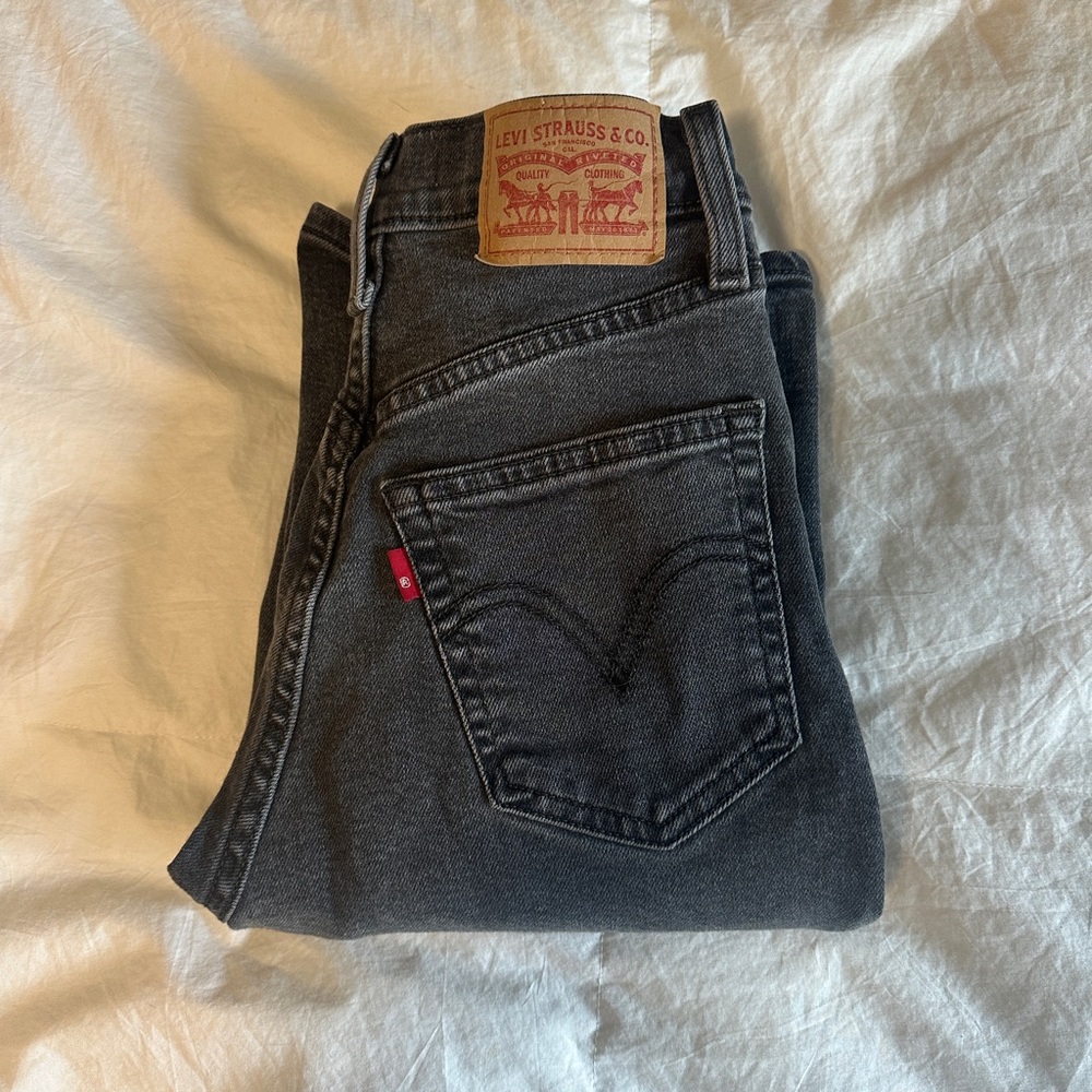 Levi's black high-rise straight leg jeans